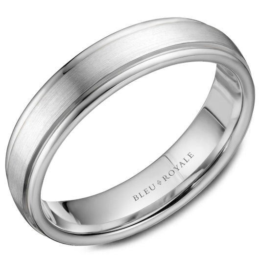5.50mm Bleu Royale Wedding Band in White Gold
