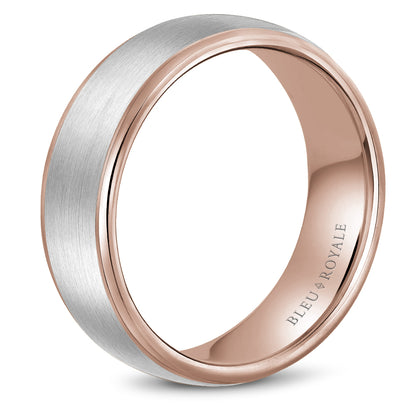 7.50mm Bleu Royale Wedding Band in W&R Gold