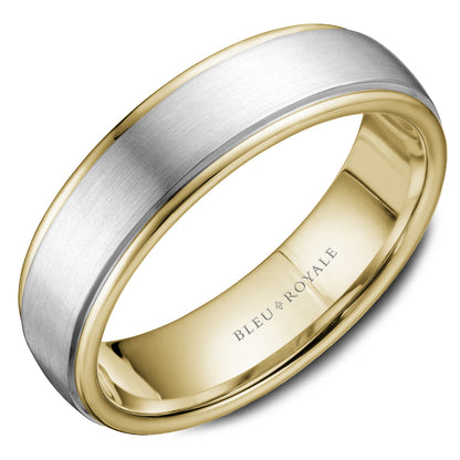 6.50mm Bleu Royale Wedding Band in W&Y Gold