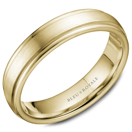 5.50mm Bleu Royale Wedding Band in Yellow Gold