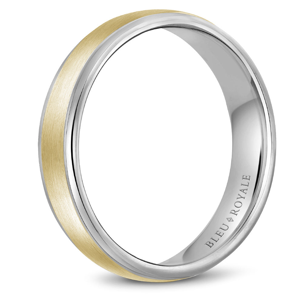 5.50mm Bleu Royale Wedding Band in Y&W Gold