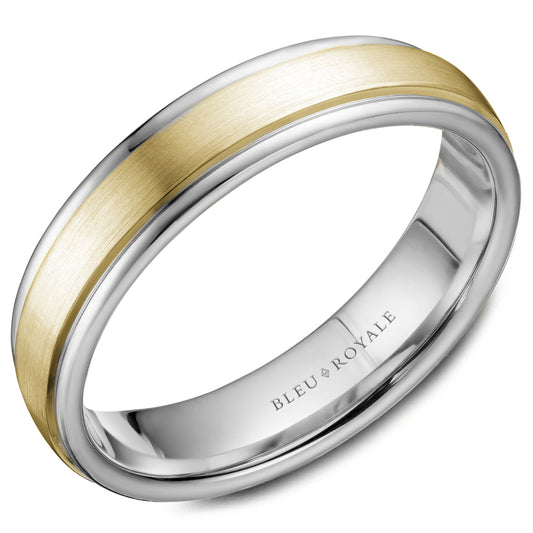 5.50mm Bleu Royale Wedding Band in Y&W Gold