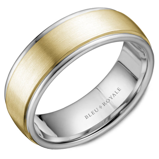 7.50mm Bleu Royale Wedding Band in Y&W Gold