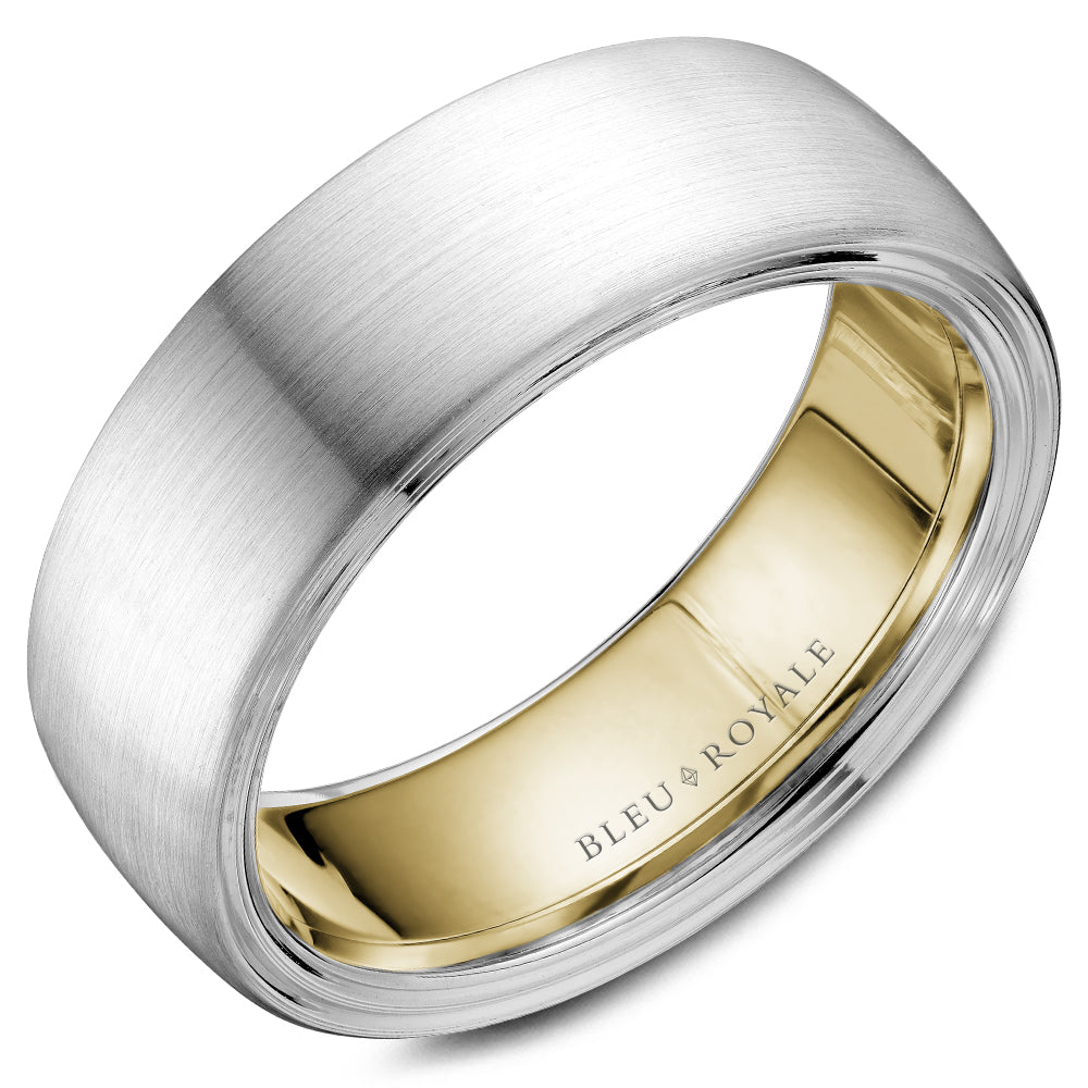 7.50mm Bleu Royale Wedding Band in W&Y Gold