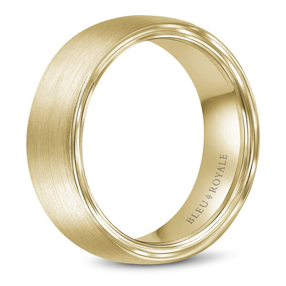 7.50mm Bleu Royale Wedding Band in Yellow Gold