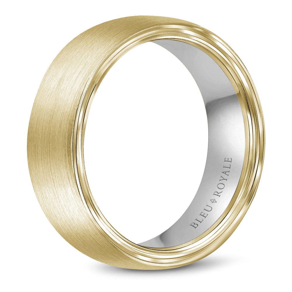 7.50mm Bleu Royale Wedding Band in Y&W Gold