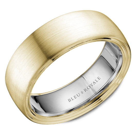 7.50mm Bleu Royale Wedding Band in Y&W Gold