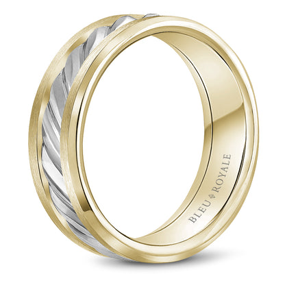 7.50mm Bleu Royale Wedding Band in W&Y Gold