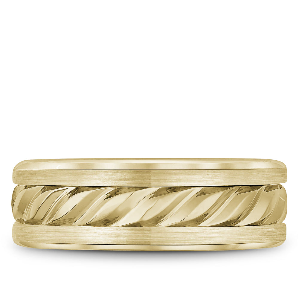 7.50mm Bleu Royale Wedding Band in Yellow Gold
