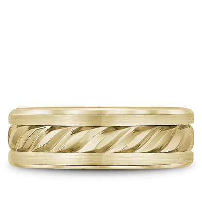 7.50mm Bleu Royale Wedding Band in Yellow Gold
