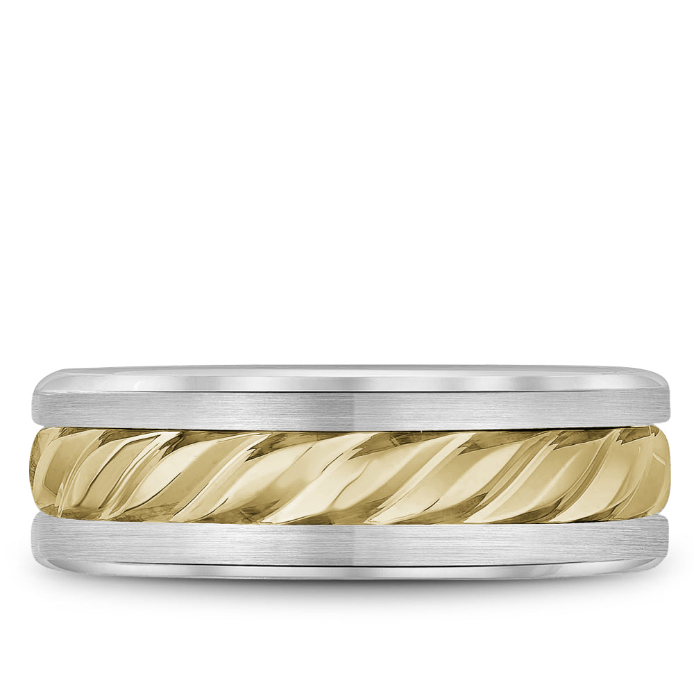 7.50mm Bleu Royale Wedding Band in Y&W Gold
