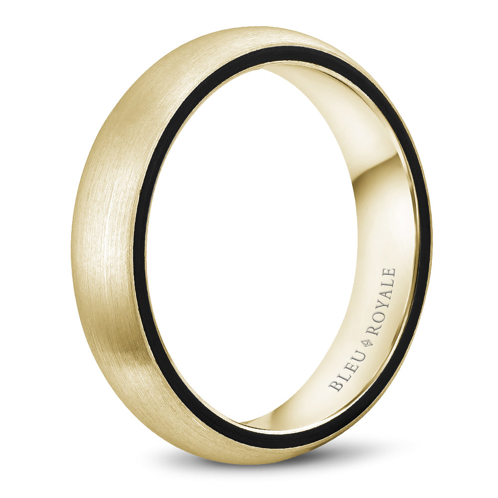 5.00mm Bleu Royale Wedding Band in Yellow Gold
