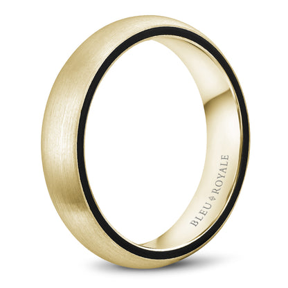 5.00mm Bleu Royale Wedding Band in Yellow Gold