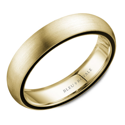 5.00mm Bleu Royale Wedding Band in Yellow Gold