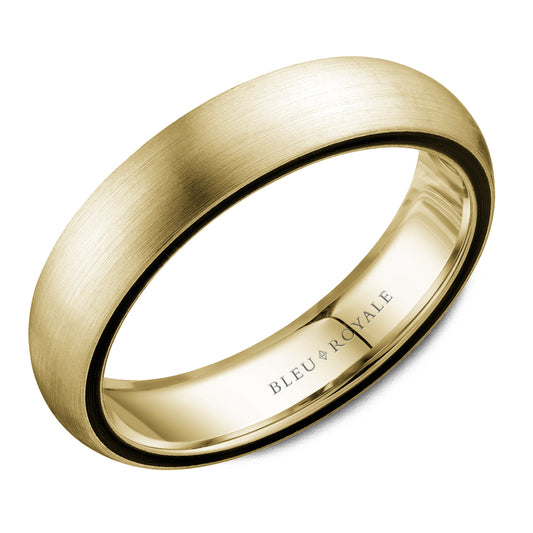 5.00mm Bleu Royale Wedding Band in Yellow Gold