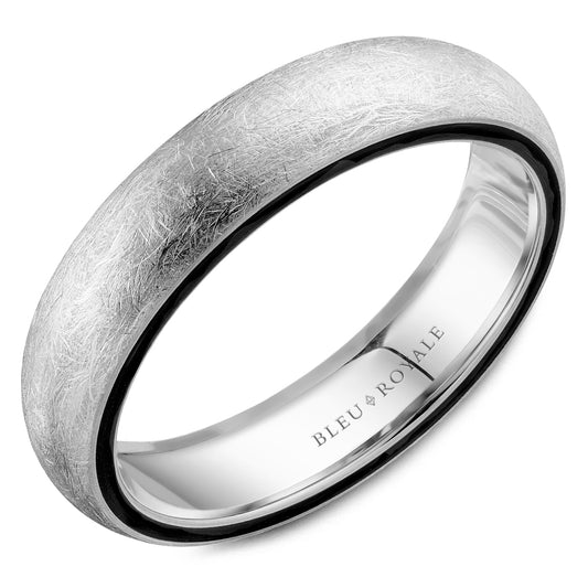5.00mm Bleu Royale Wedding Band in White Gold