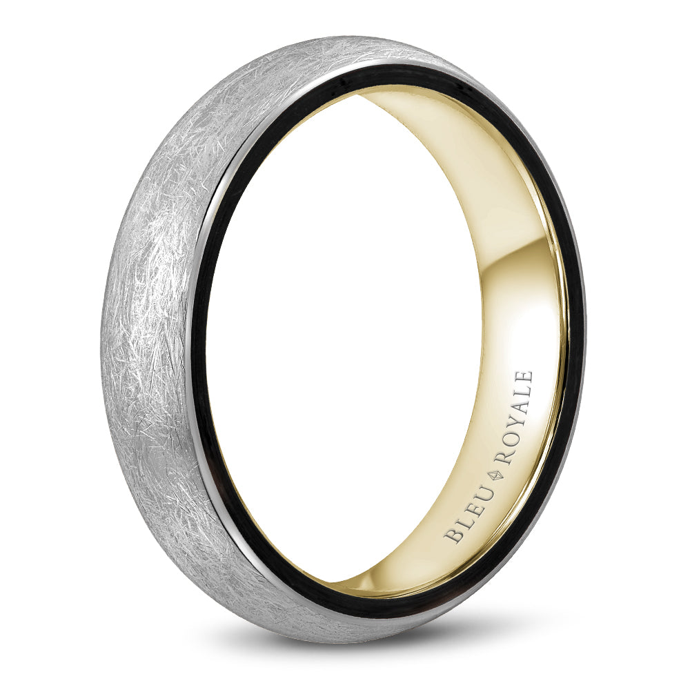 5.00mm Bleu Royale Wedding Band in W&Y Gold