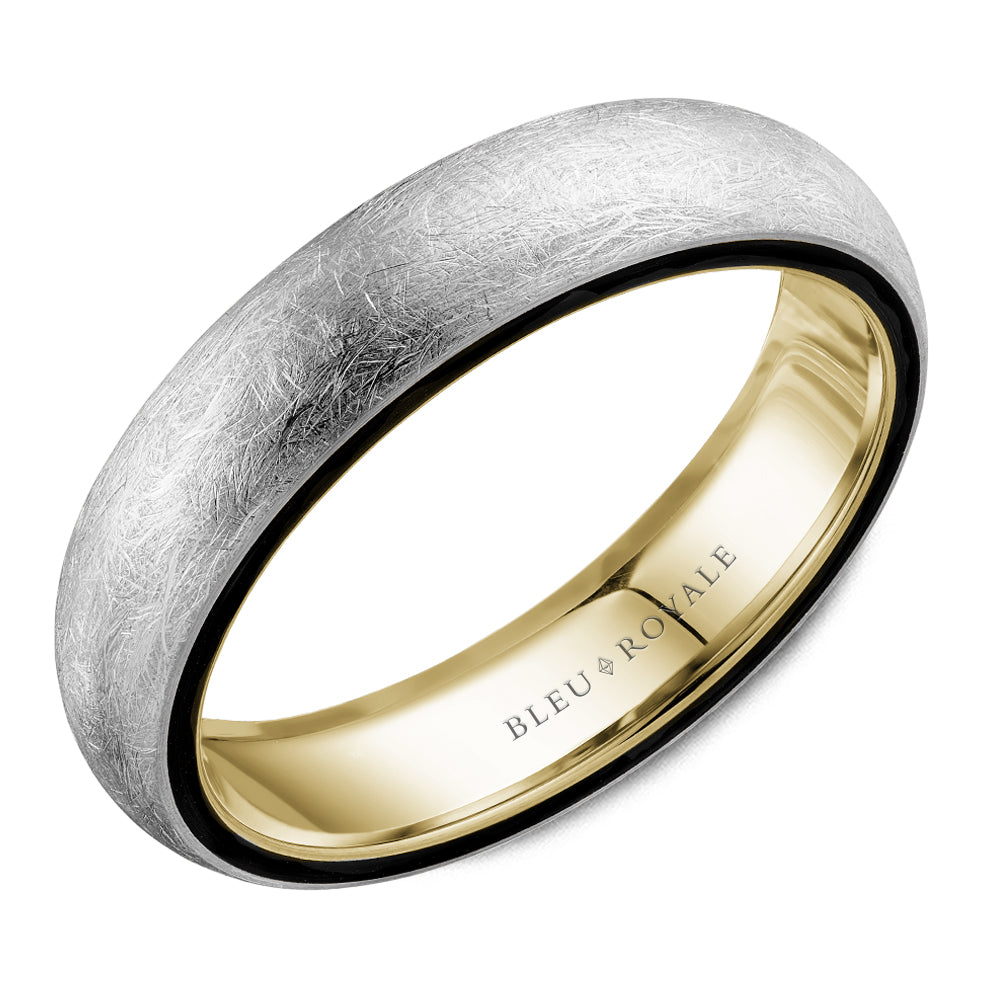 5.00mm Bleu Royale Wedding Band in W&Y Gold