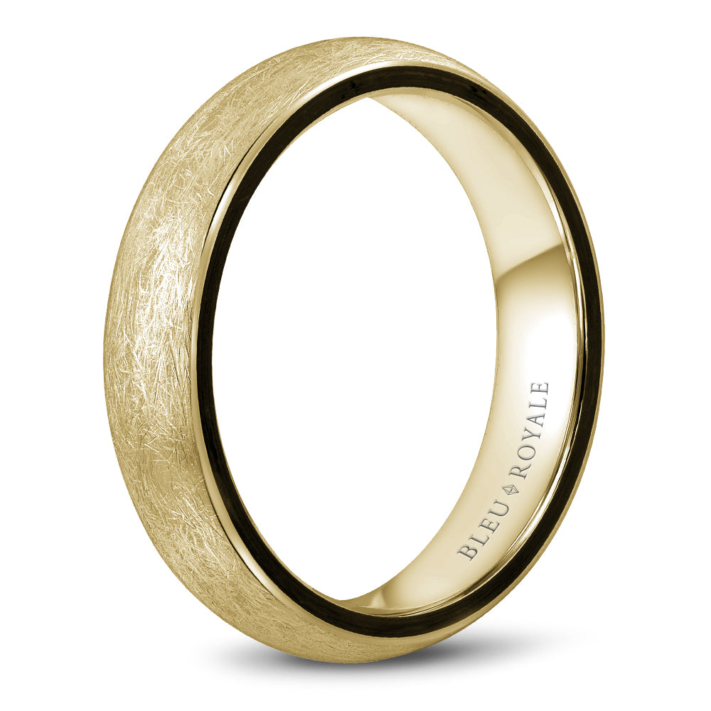 5.00mm Bleu Royale Wedding Band in Yellow Gold