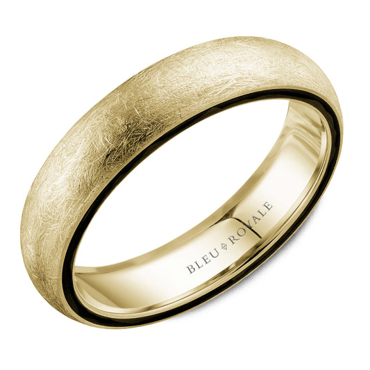 5.00mm Bleu Royale Wedding Band in Yellow Gold