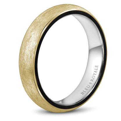 5.00mm Bleu Royale Wedding Band in Y&W Gold