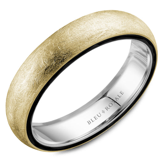 5.00mm Bleu Royale Wedding Band in Y&W Gold
