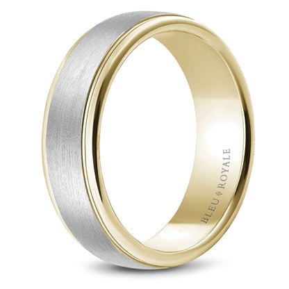 6.00mm Bleu Royale Wedding Band in W&Y Gold