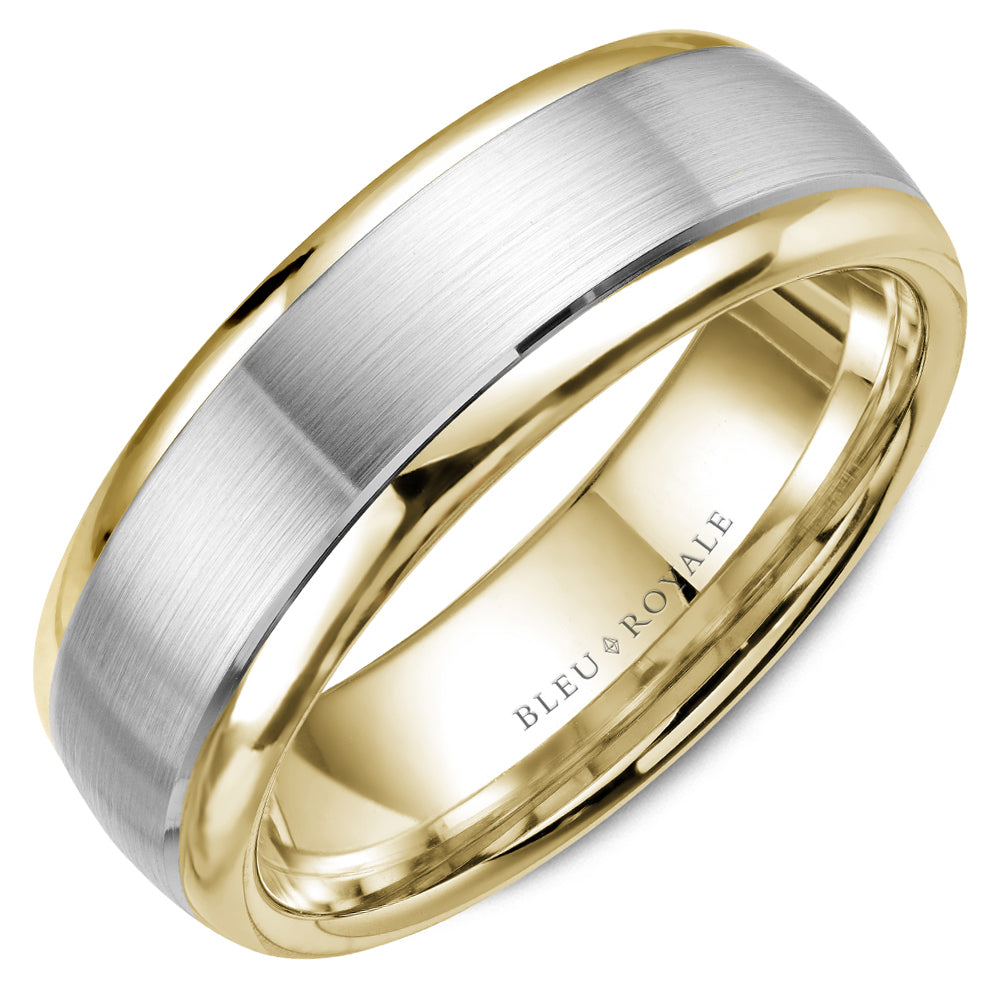 6.00mm Bleu Royale Wedding Band in W&Y Gold