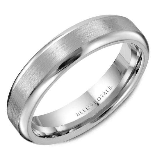 5.00mm Bleu Royale Wedding Band in White Gold