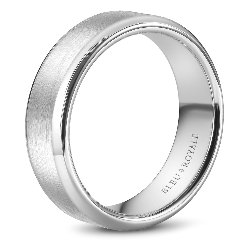 7.00mm Bleu Royale Wedding Band in White Gold
