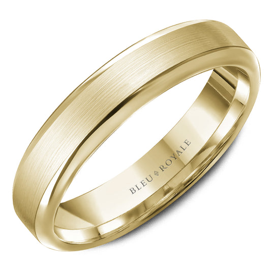 5.00mm Bleu Royale Wedding Band in Yellow Gold