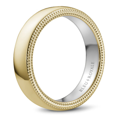 5.50mm Bleu Royale Wedding Band in Y&W Gold