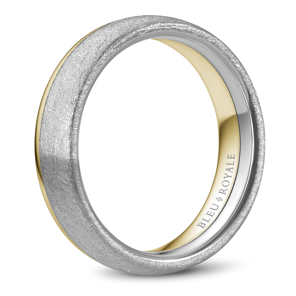 6.00mm Bleu Royale Wedding Band in W&Y Gold