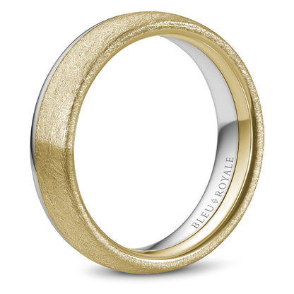 6.00mm Bleu Royale Wedding Band in Y&W Gold