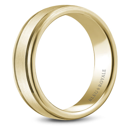 6.50mm Bleu Royale Wedding Band in Yellow Gold