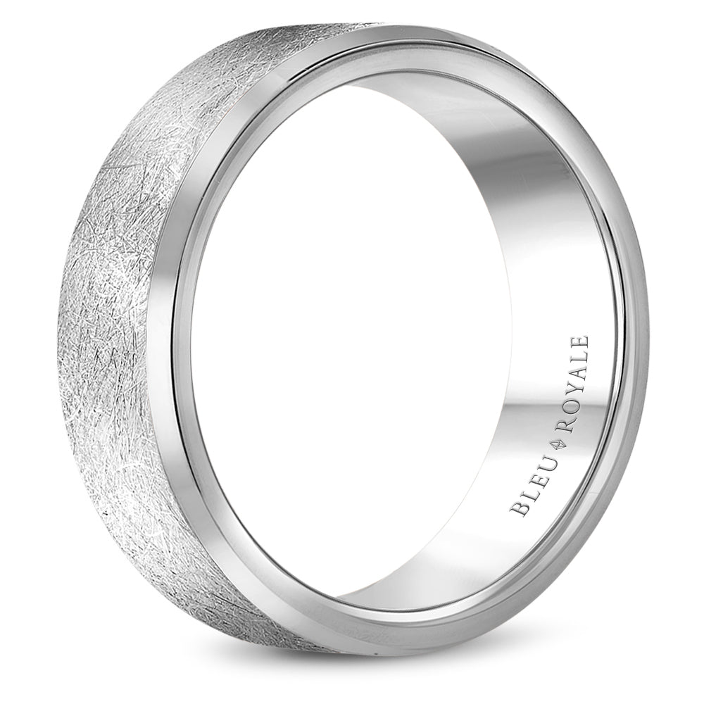 7.00mm Bleu Royale Wedding Band in White Gold