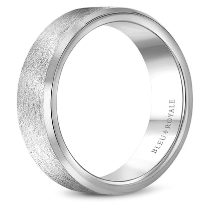 7.00mm Bleu Royale Wedding Band in White Gold