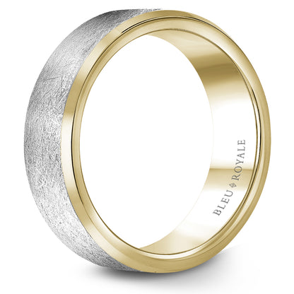 7.00mm Bleu Royale Wedding Band in W&Y Gold