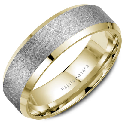 7.00mm Bleu Royale Wedding Band in W&Y Gold