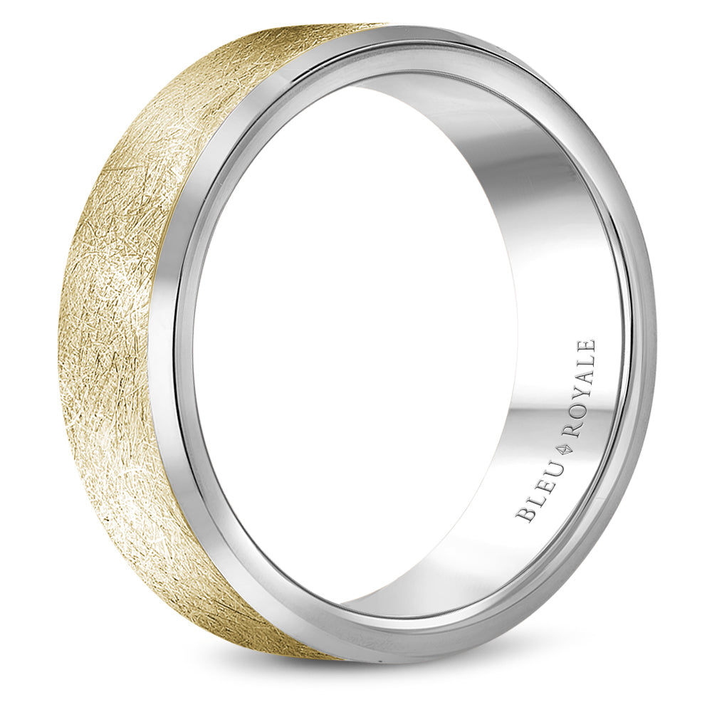 7.00mm Bleu Royale Wedding Band in Y&W Gold