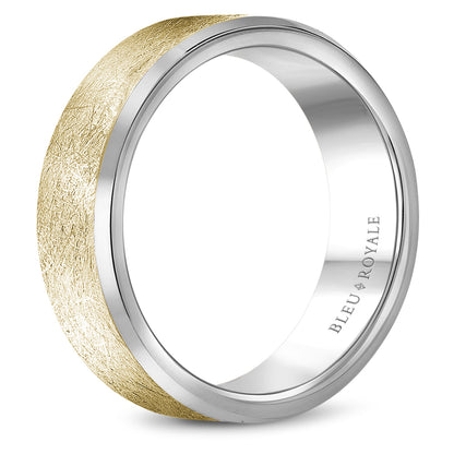 7.00mm Bleu Royale Wedding Band in Y&W Gold