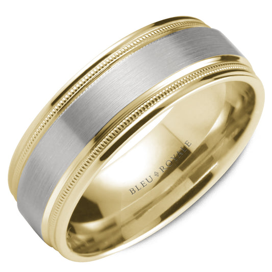 6.50mm Bleu Royale Wedding Band in W&Y Gold