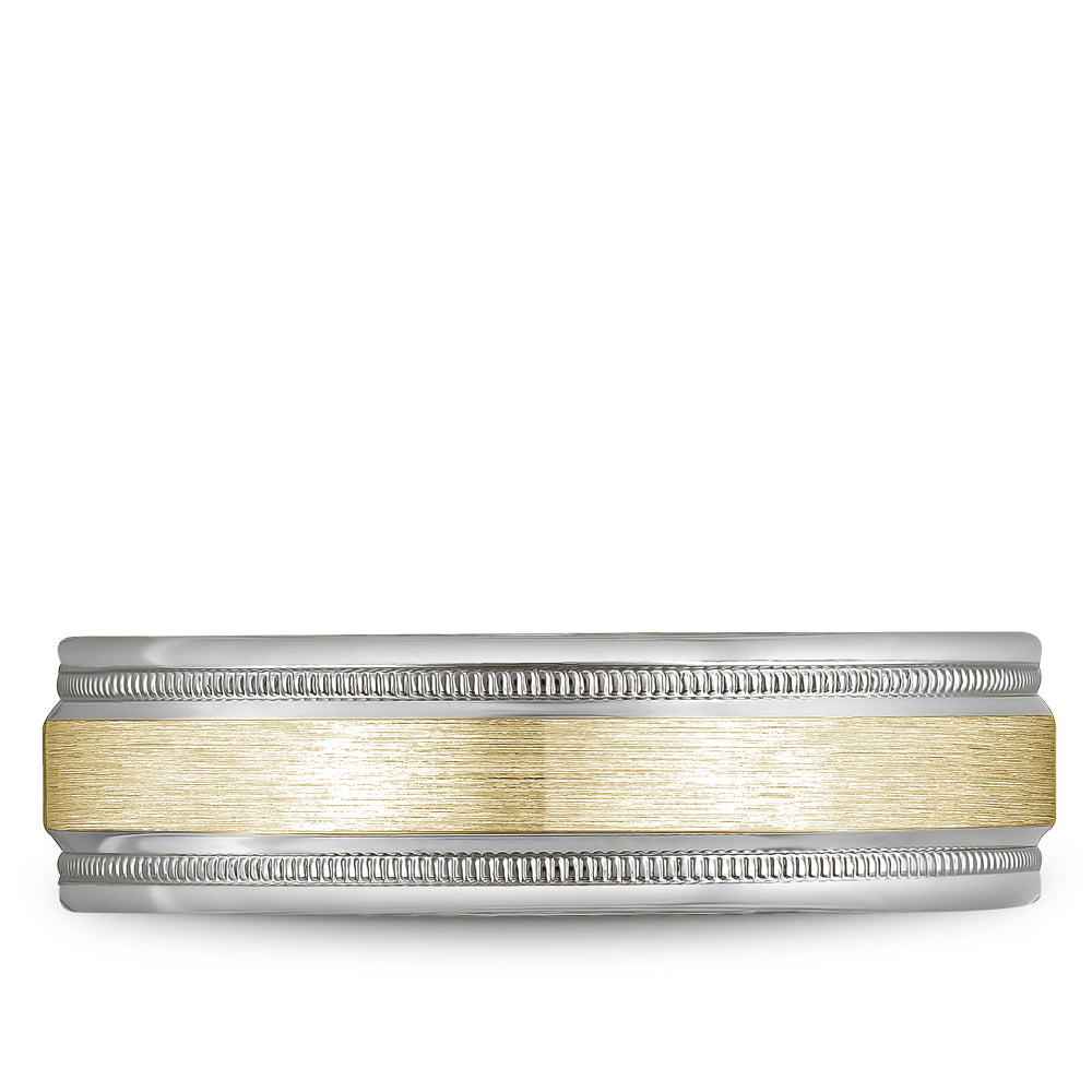 6.50mm Bleu Royale Wedding Band in Y&W Gold