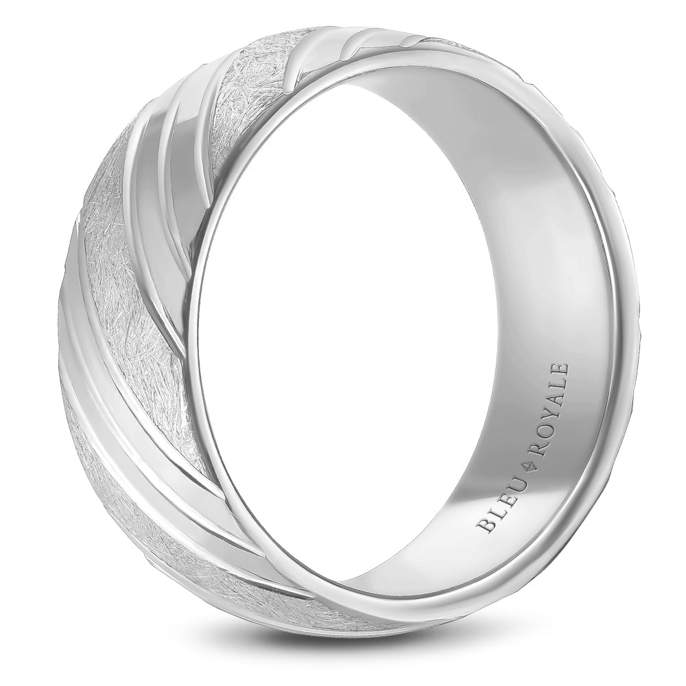 8.50mm Bleu Royale Wedding Band in White Gold