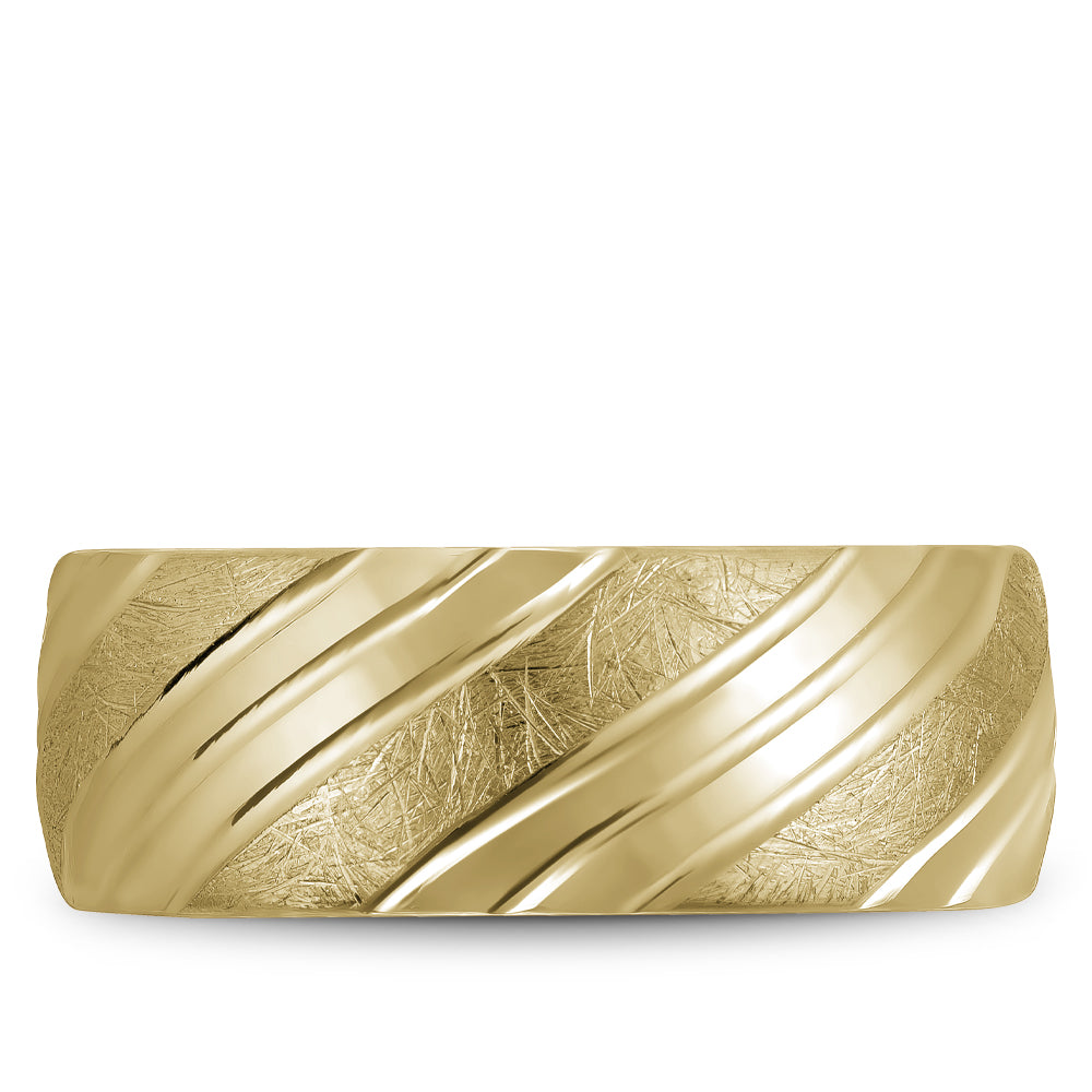 8.50mm Bleu Royale Wedding Band in Yellow Gold