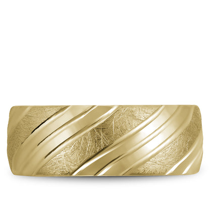 8.50mm Bleu Royale Wedding Band in Yellow Gold