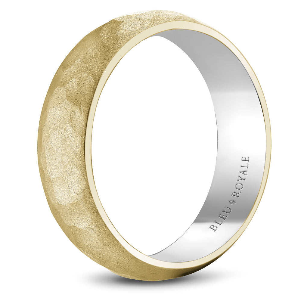 6.50mm Bleu Royale Wedding Band in Y&W Gold