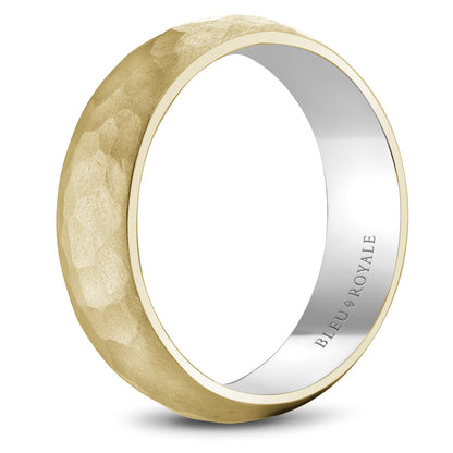 6.50mm Bleu Royale Wedding Band in Y&W Gold