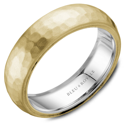 6.50mm Bleu Royale Wedding Band in Y&W Gold