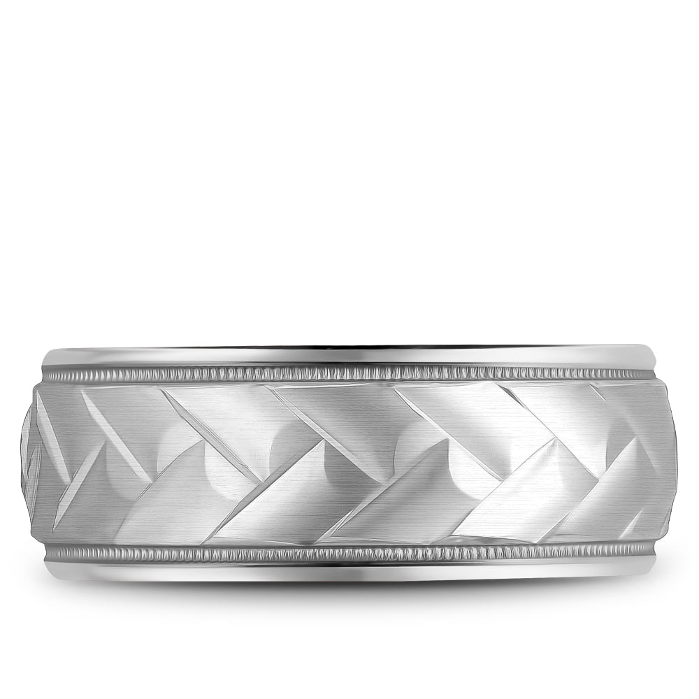 8.50mm Bleu Royale Wedding Band in White Gold